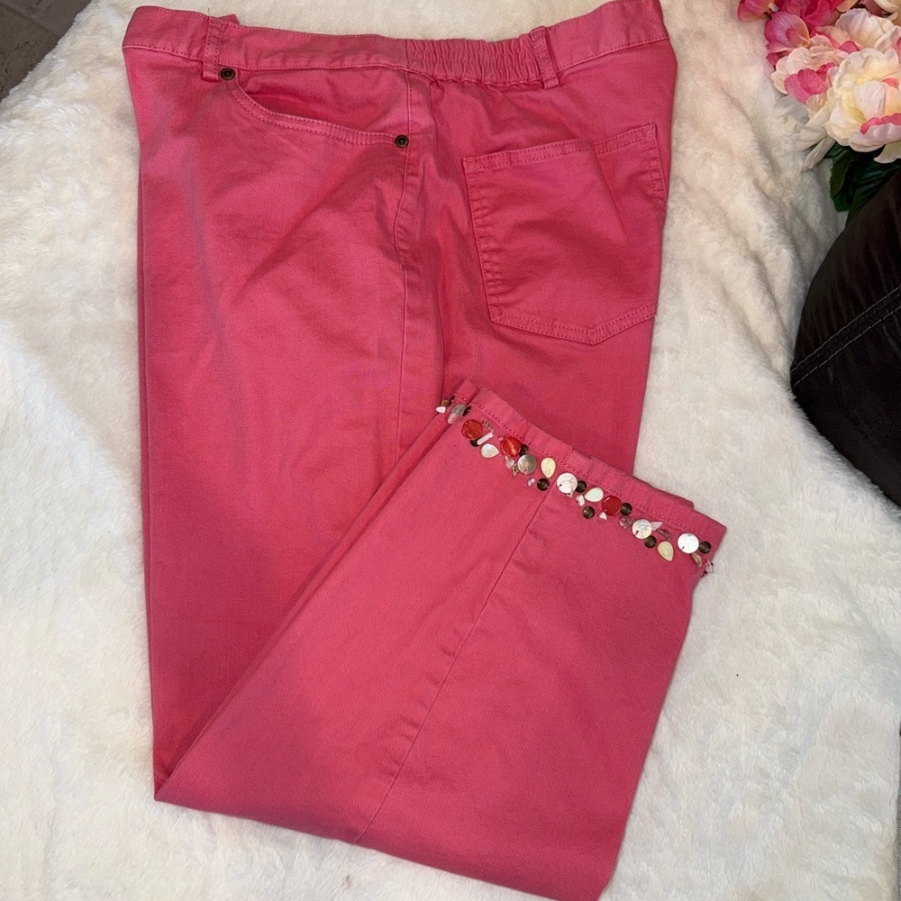 100% Cotton Hearts of Palm Vibrant Pink Garment Size 12